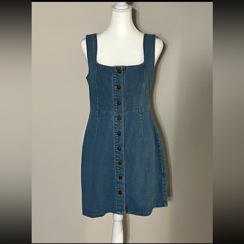 Sage the Label Denim Button-Down Mini Dress